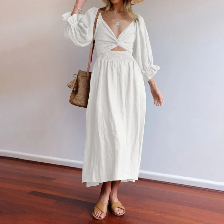 Levoire | Robe Française Avec Manches Volantes Blanc
