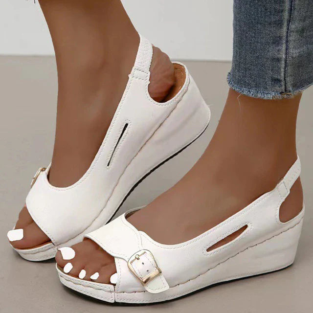 Levoire | Sandales À Boucles Pour Femmes Confortables Blanc