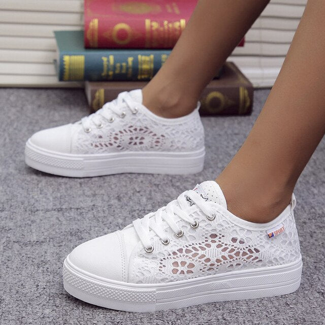 Levoire | Chaussures Modernes Saines Pour Femmes Avec Lacets Et Semelle Douce Blanc