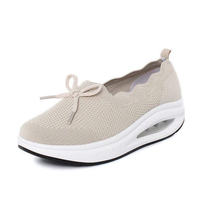 Levoire | Baskets Ergonomiques Pour Femmes Avec Semelle Épaisse Et Boucle Beige