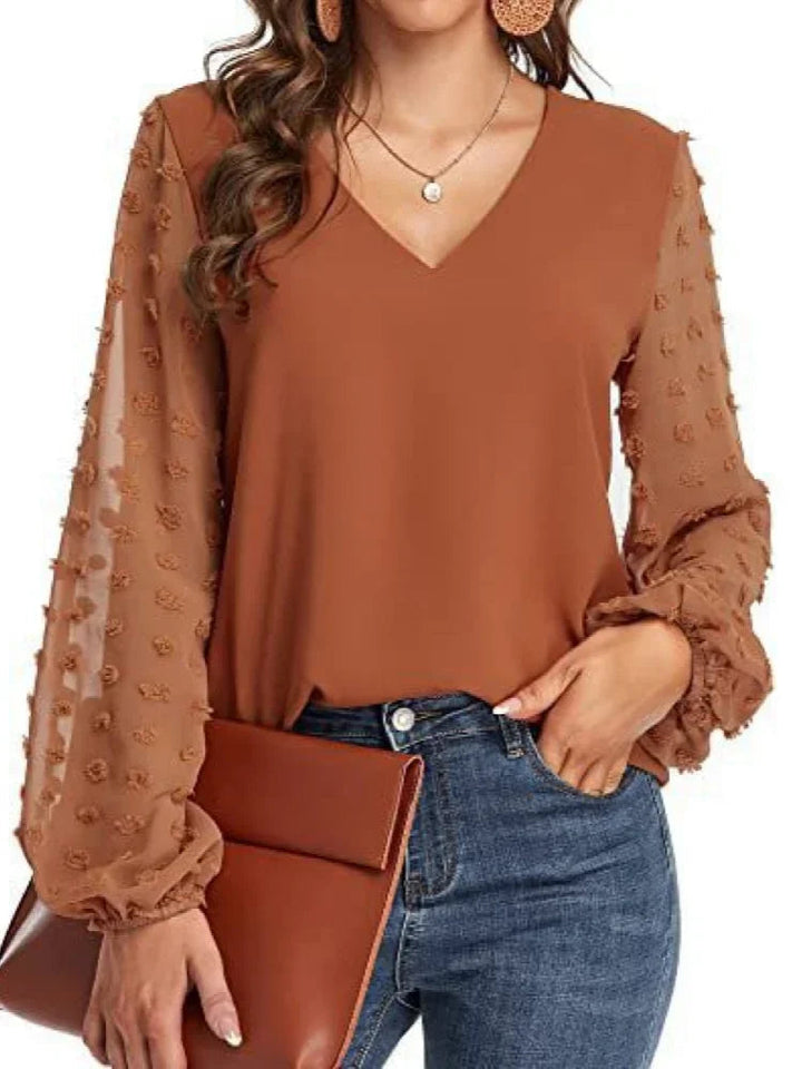 Levoire | Chemise à col en V pour femmes Orange