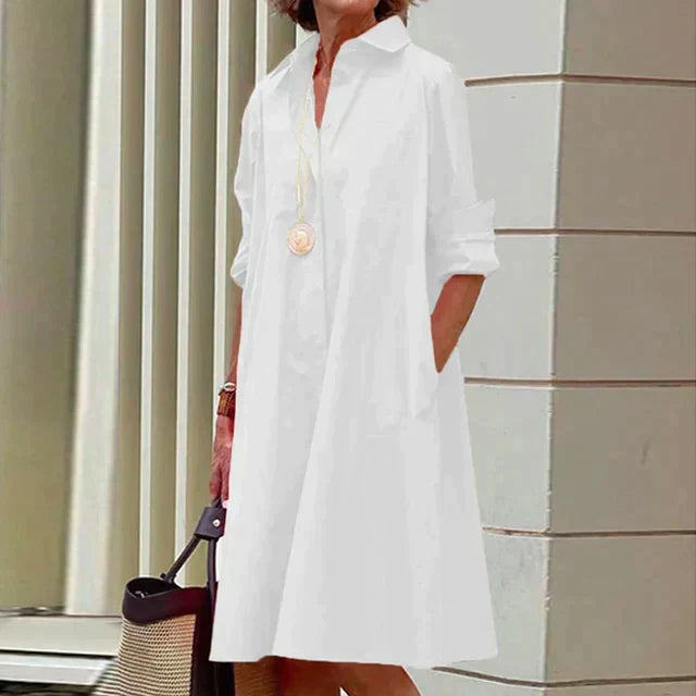 Levoire | Robe en coton confortable Blanc Rouge