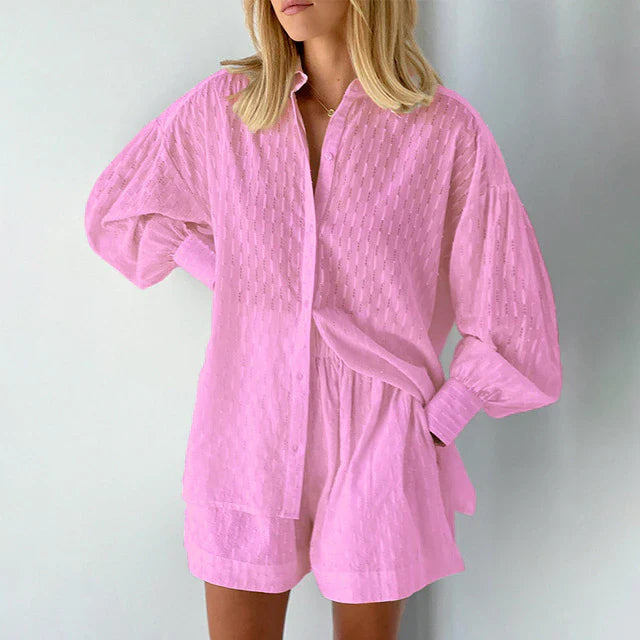 Levoire | T-Shirt D'Été Tendance Et Shorts Pour Femmes Rosa