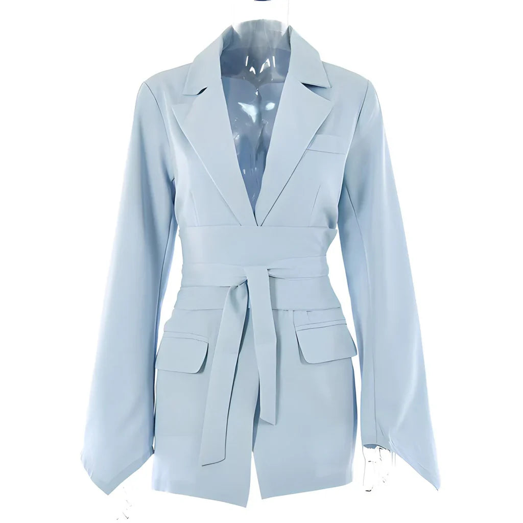 Levoire | Blazer Avec Ceinture Bleu ciel