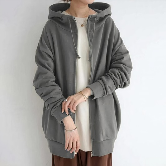 Levoire | Long zip-up hoodie with pockets