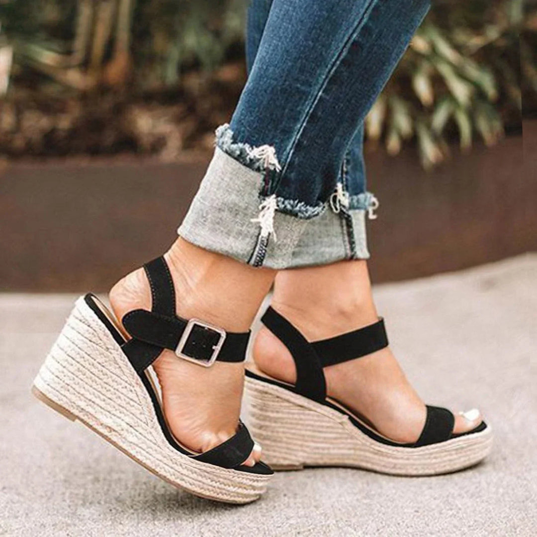 Levoire | Chaussures Compensées Confortables Avec Talon Compensé Noir