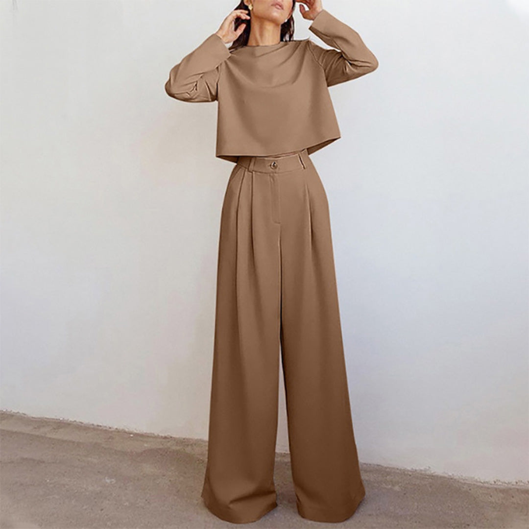 Levoire | Jambes Larges Blouse À Manches Longues Et Pantalon Ensemble Deux Pièces