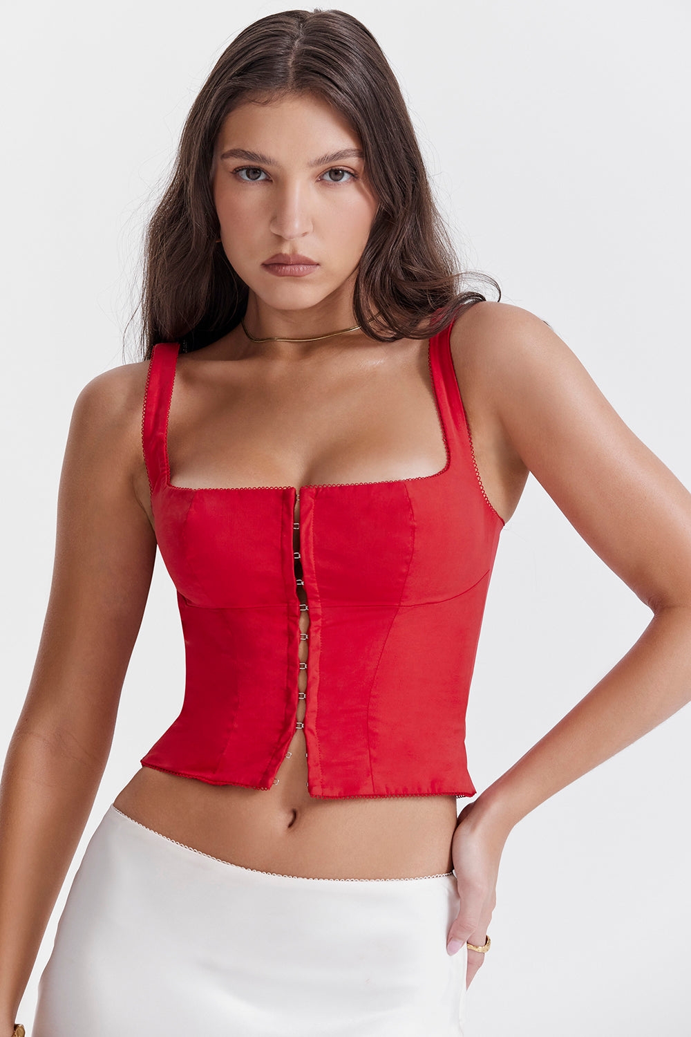 Levoire | Corset Rouge En Tulle