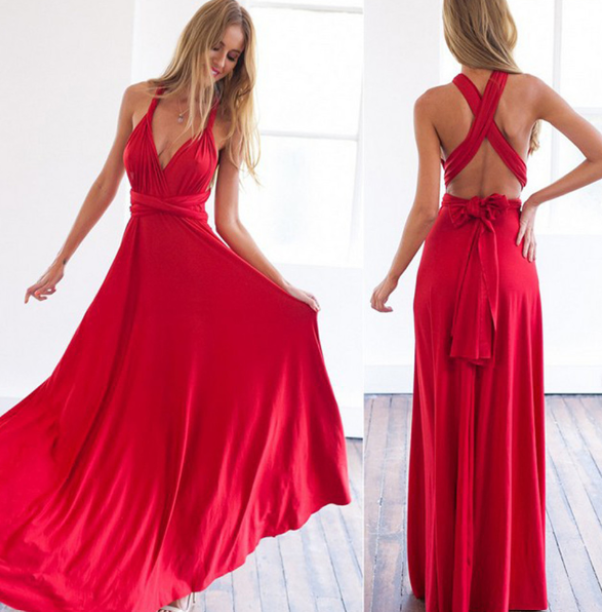 Levoire | Élégant, Robe De Soirée Multiwrap Dos Nu Pour Le Soir Rot