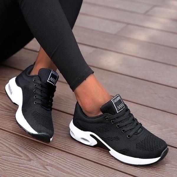 Levoire | Éliane Baskets Orthopédiques Avec Semelle À Air Pour Femmes Noir