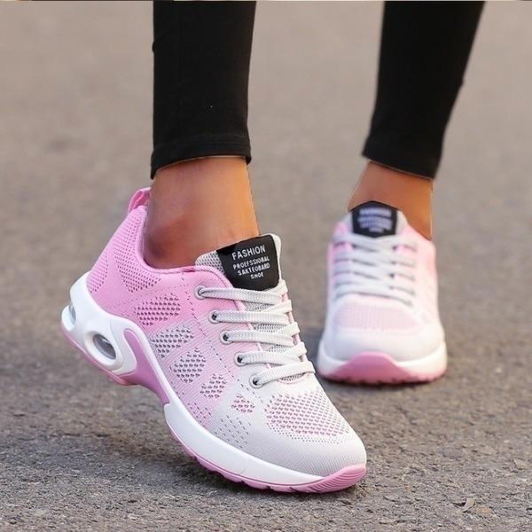 Levoire | Éliane Baskets Orthopédiques Avec Semelle À Air Pour Femmes Gris Rose