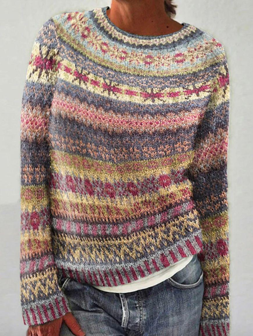 Levoire | Imprimé Multicolore En Tricot Élégant Chaud