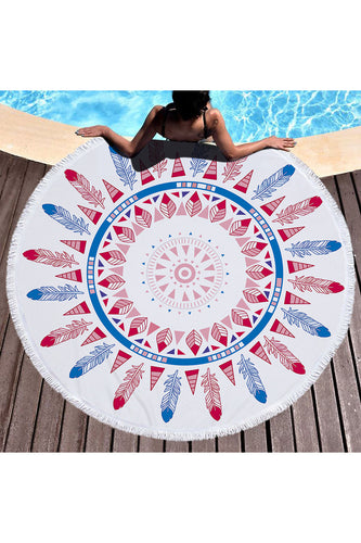 Levoire | Couverture imprimée plumes pour pique-nique et plage