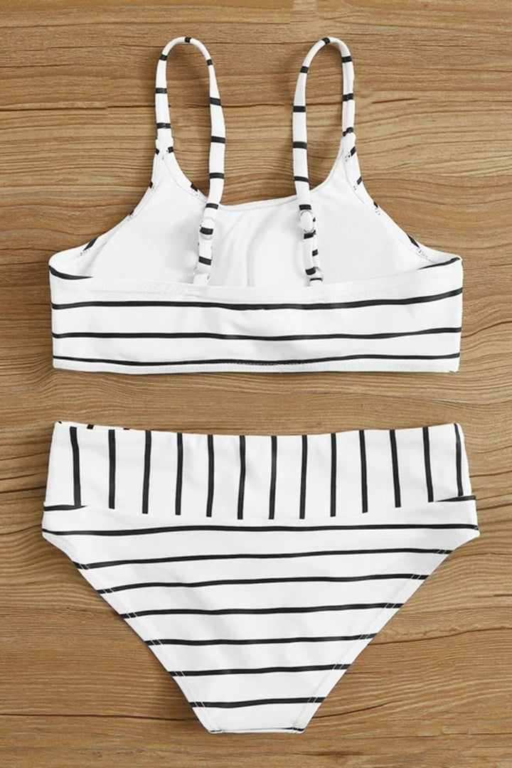 Levoire | Ensemble de bikini à rayures contrastées