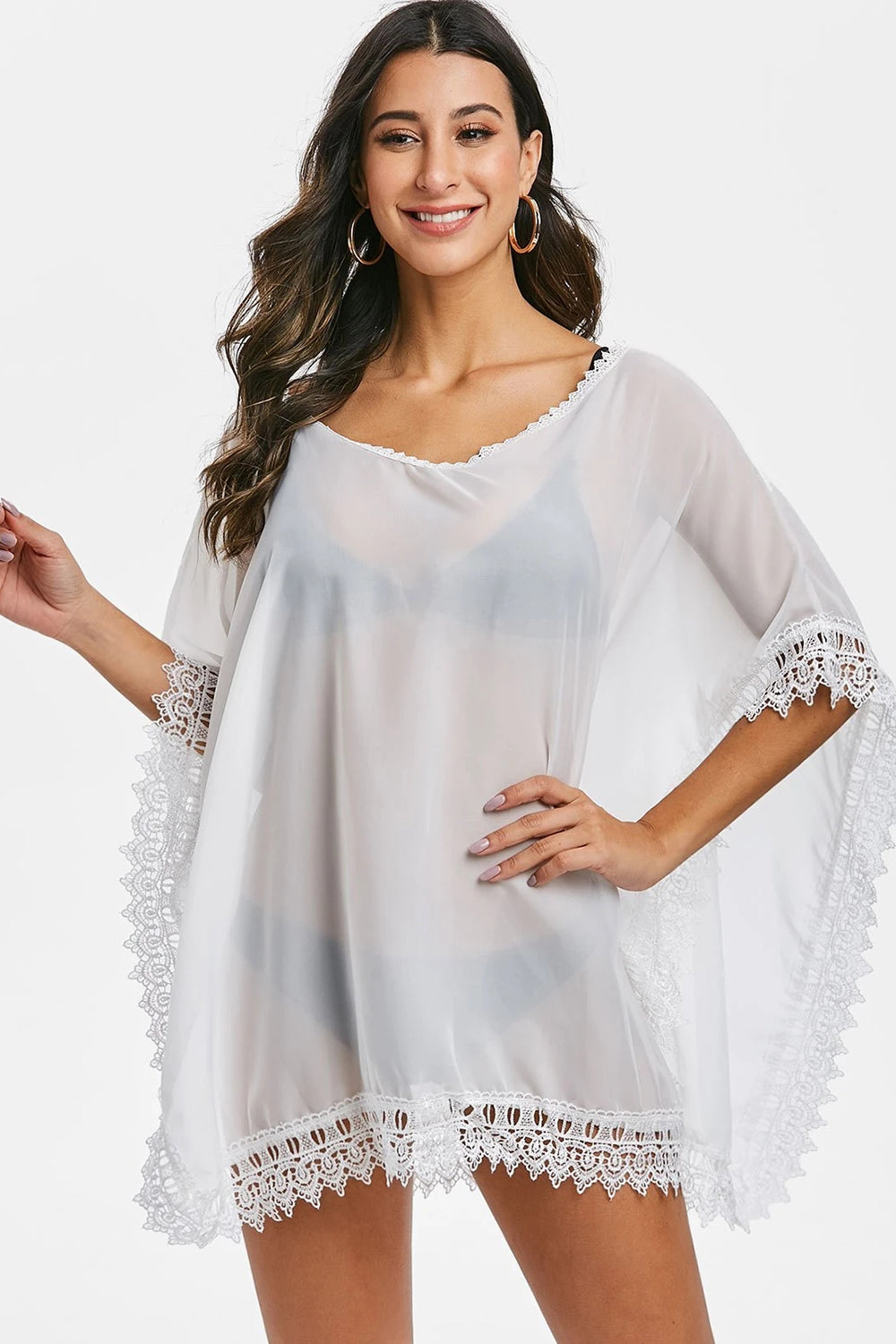 Levoire | Panneau V décolleté Couverture asymétrique Blanc Taille unique