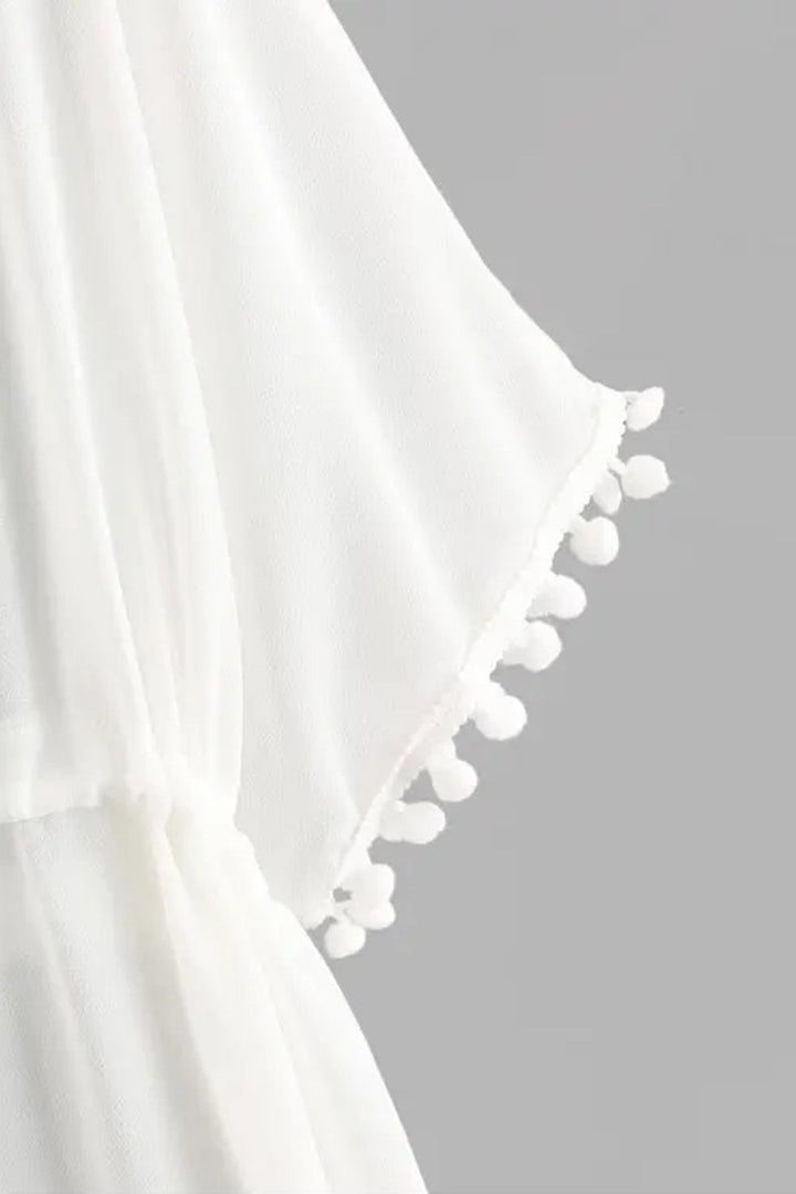Levoire | Robe de plage en chiffon à pompons