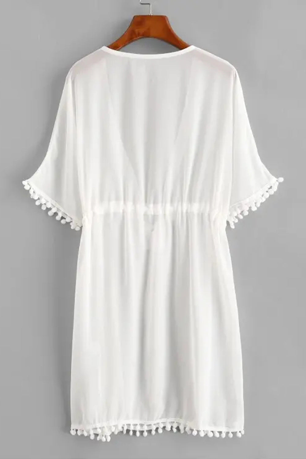 Levoire | Robe de plage en chiffon à pompons