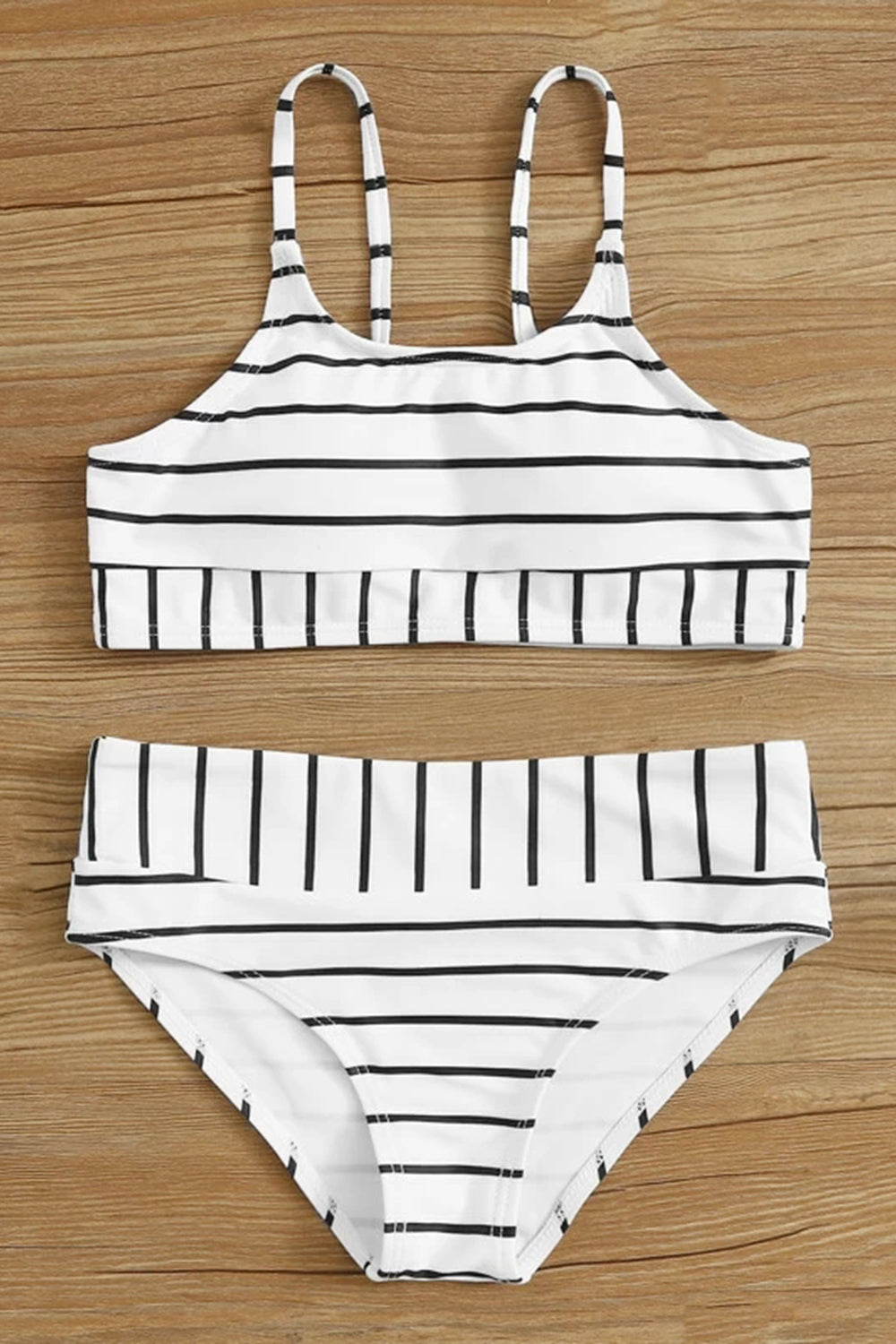 Levoire | Ensemble de bikini à rayures contrastées