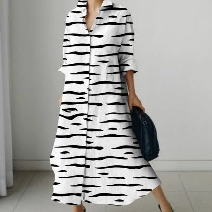 Levoire | Robe Chemise Élégante Pour Femmes Blanc