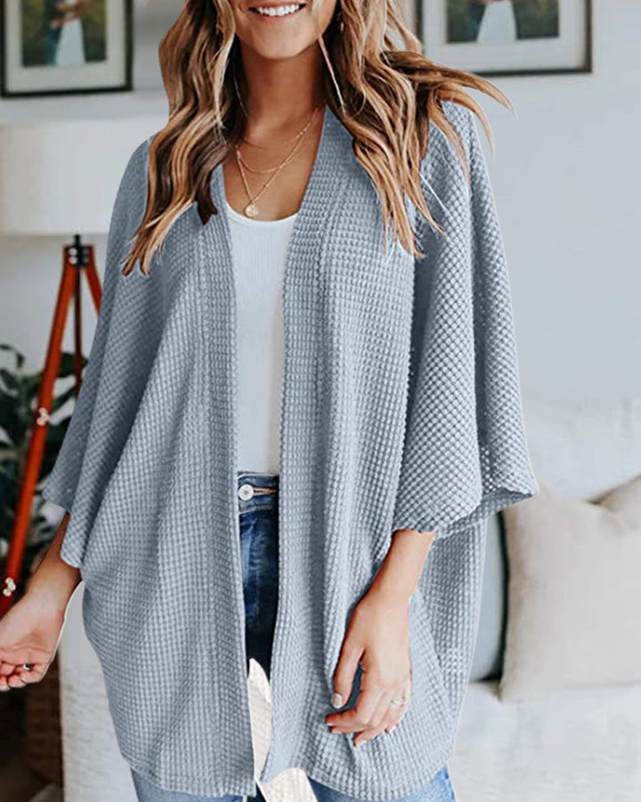 Levoire | Pull Chaud, Tricoté, Uni Gilet Avec Manches 3/4 Pour Femmes Gris