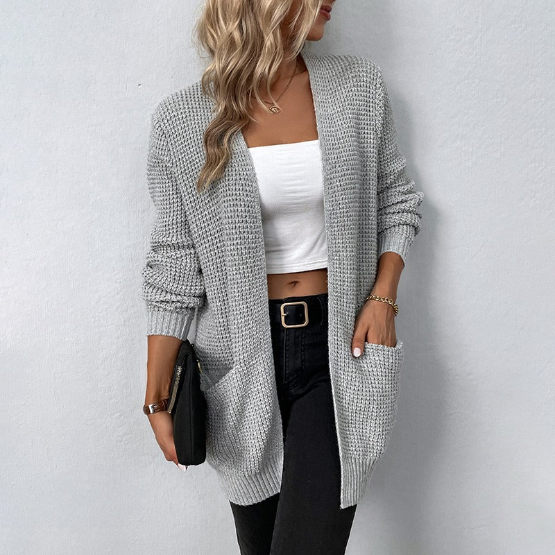 Levoire | Pull Long Tricoté Chaud Pour Femmes Gris