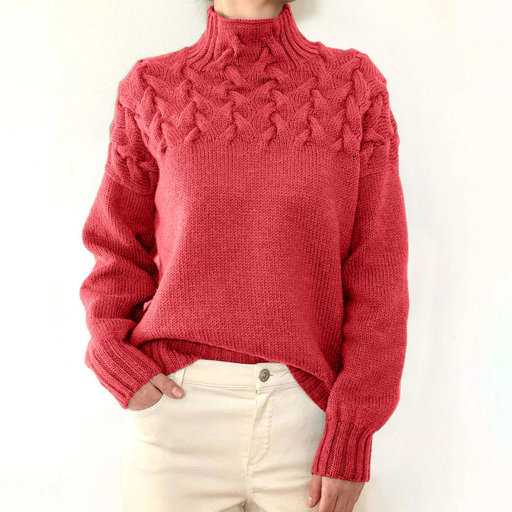 Levoire | Pull en maille à col montant Pastèque
