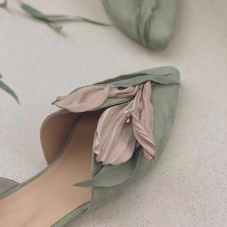 Levoire | Ballerines en dentelle fleur de rose