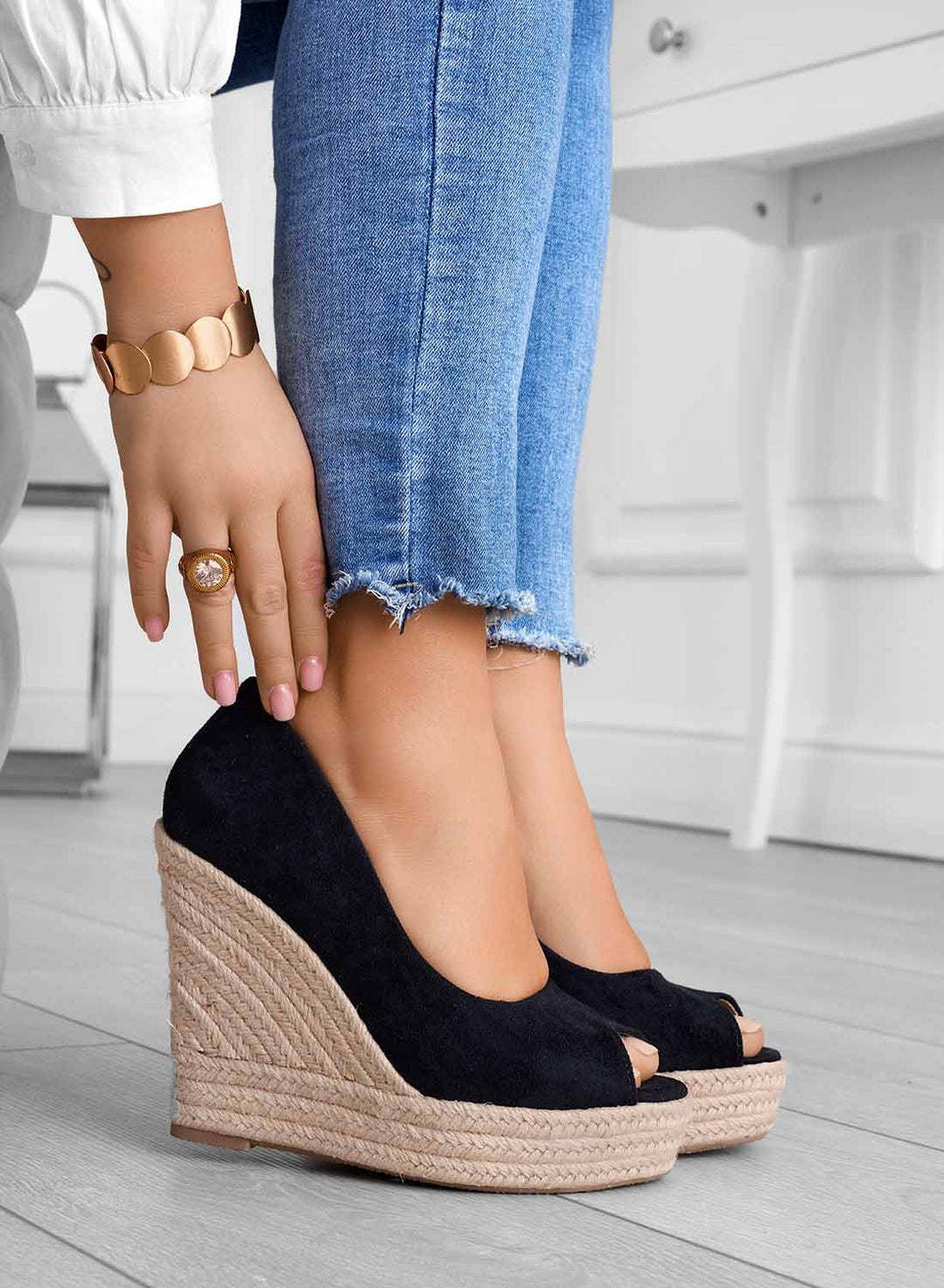 Levoire | Chaussures Slip On Ouvertes Espadrilles Sandales D'Été Noir
