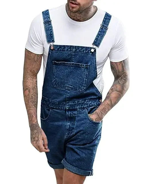 Levoire | Salopette En Denim Rento Avec Des Bretelles Réglables Et Des Poches Bleu foncé
