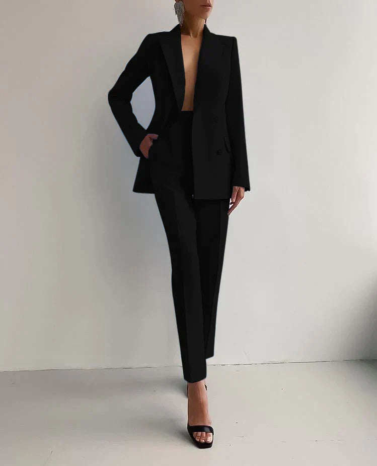 Levoire | Ensemble Blazer et Pantalon Raffiné Musta