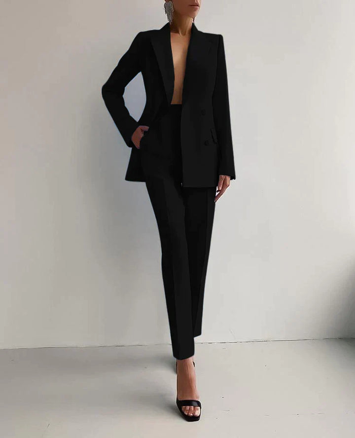Levoire | Ensemble Blazer et Pantalon Raffiné Musta