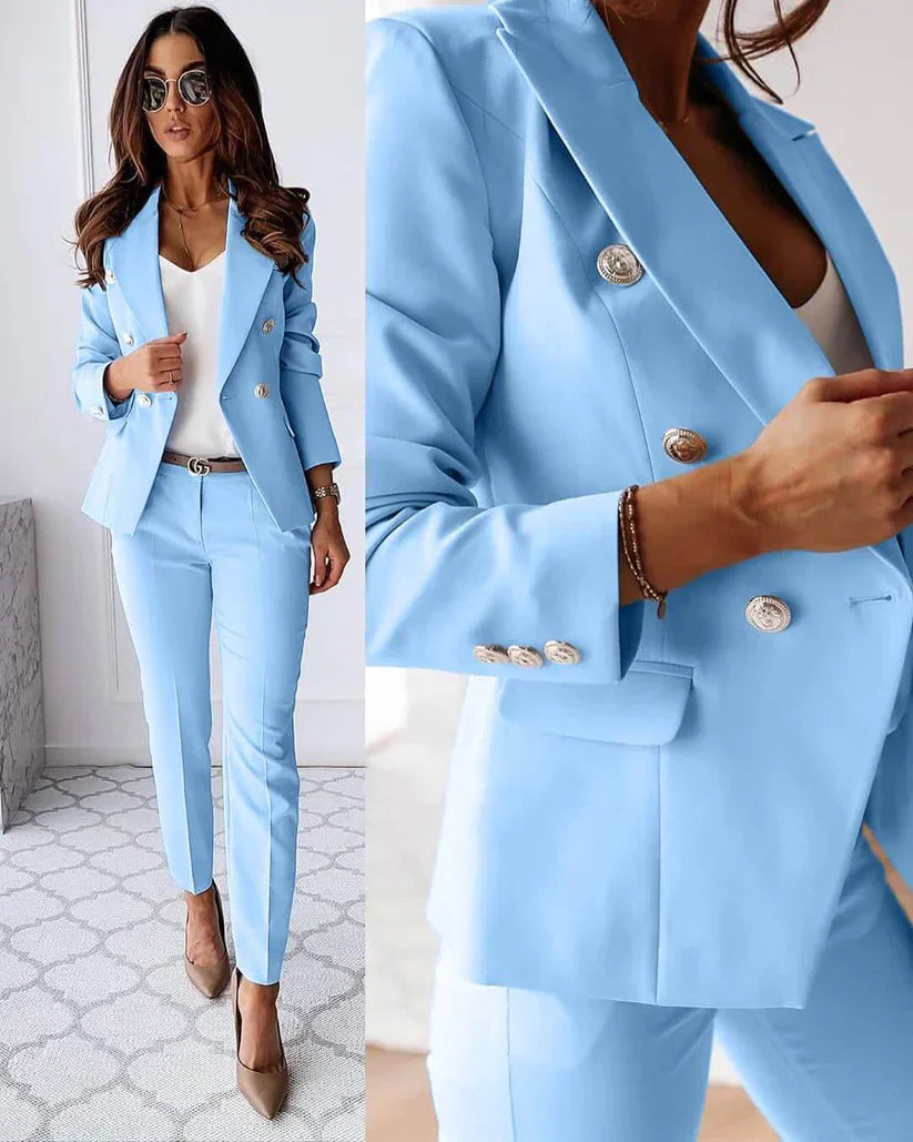 Levoire | Ensemble De Blazer Élégant Bleu clair