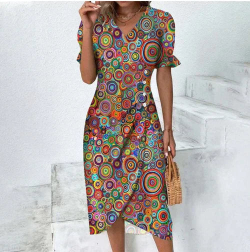 Levoire | Brise D'Été Robe Portefeuille Multicolore
