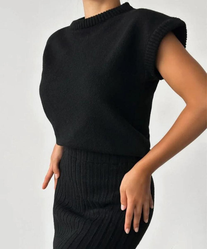 Levoire | Ensemble Deux Pièces Avec Gilet Sans Manches & Jupe Tricot