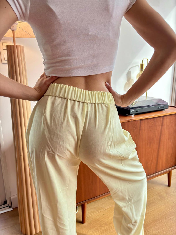 Levoire | Rosa Pantalon En Coton Jaune