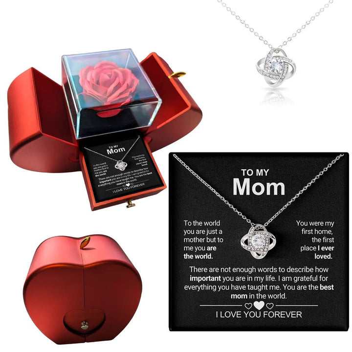 Levoire | Coffret Collier Cœur De Fleurs Ternelles 14k Or blanc Mon premier chez-moi