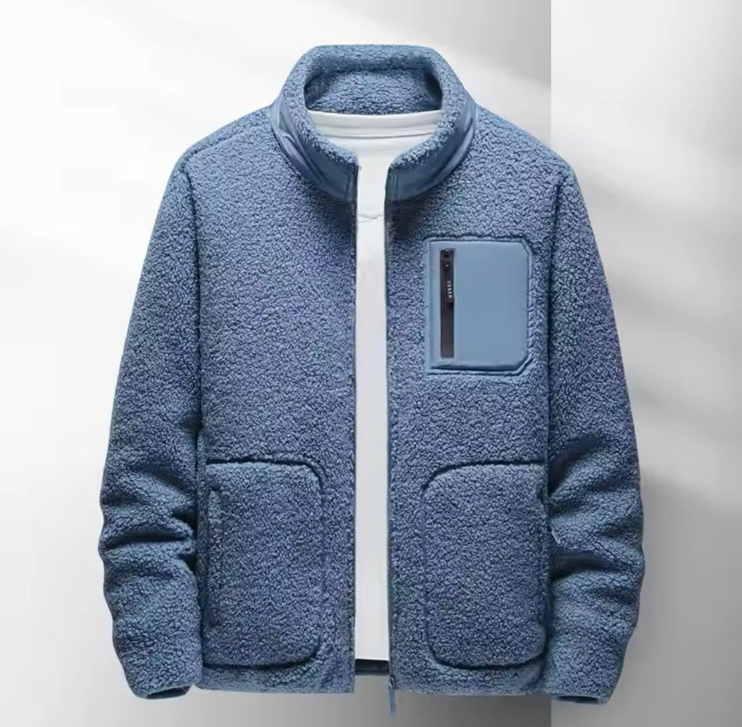 Levoire | Veste À Manches Longues Rembourrée Artificielle Avec Fermeture Éclair Et Poches Bleu