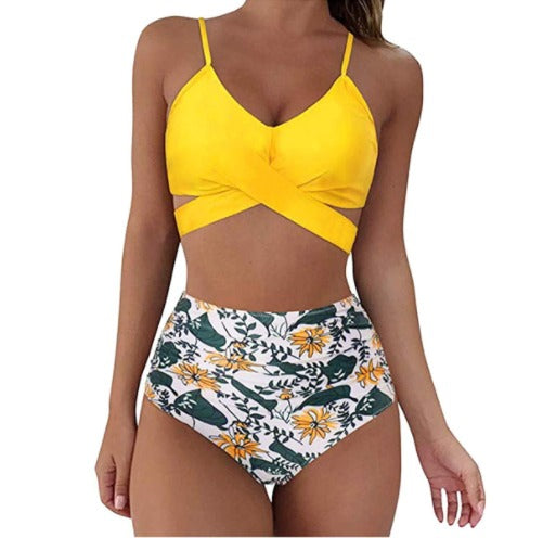 Levoire | Bikini Taille Haute - Sexy Et Élégant Jaune