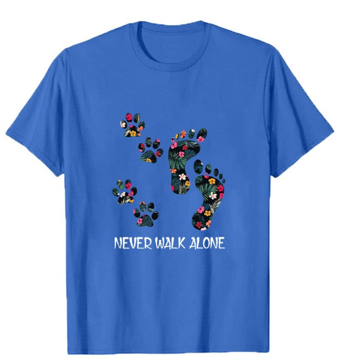 Levoire | Walk Alone | T-Shirt Pour Amoureux Des Animaux Conception colorée Bleu