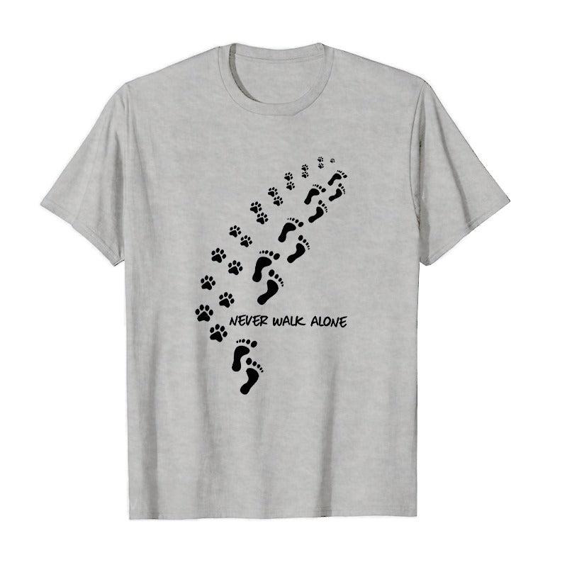 Levoire | Walk Alone | T-Shirt Pour Amoureux Des Animaux Conception unie Gris