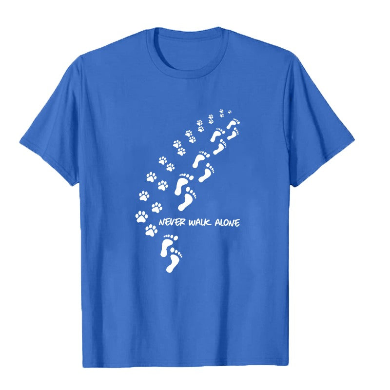Levoire | Walk Alone | T-Shirt Pour Amoureux Des Animaux Conception unie Bleu