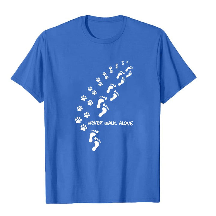 Levoire | Walk Alone | T-Shirt Pour Amoureux Des Animaux Conception unie Bleu