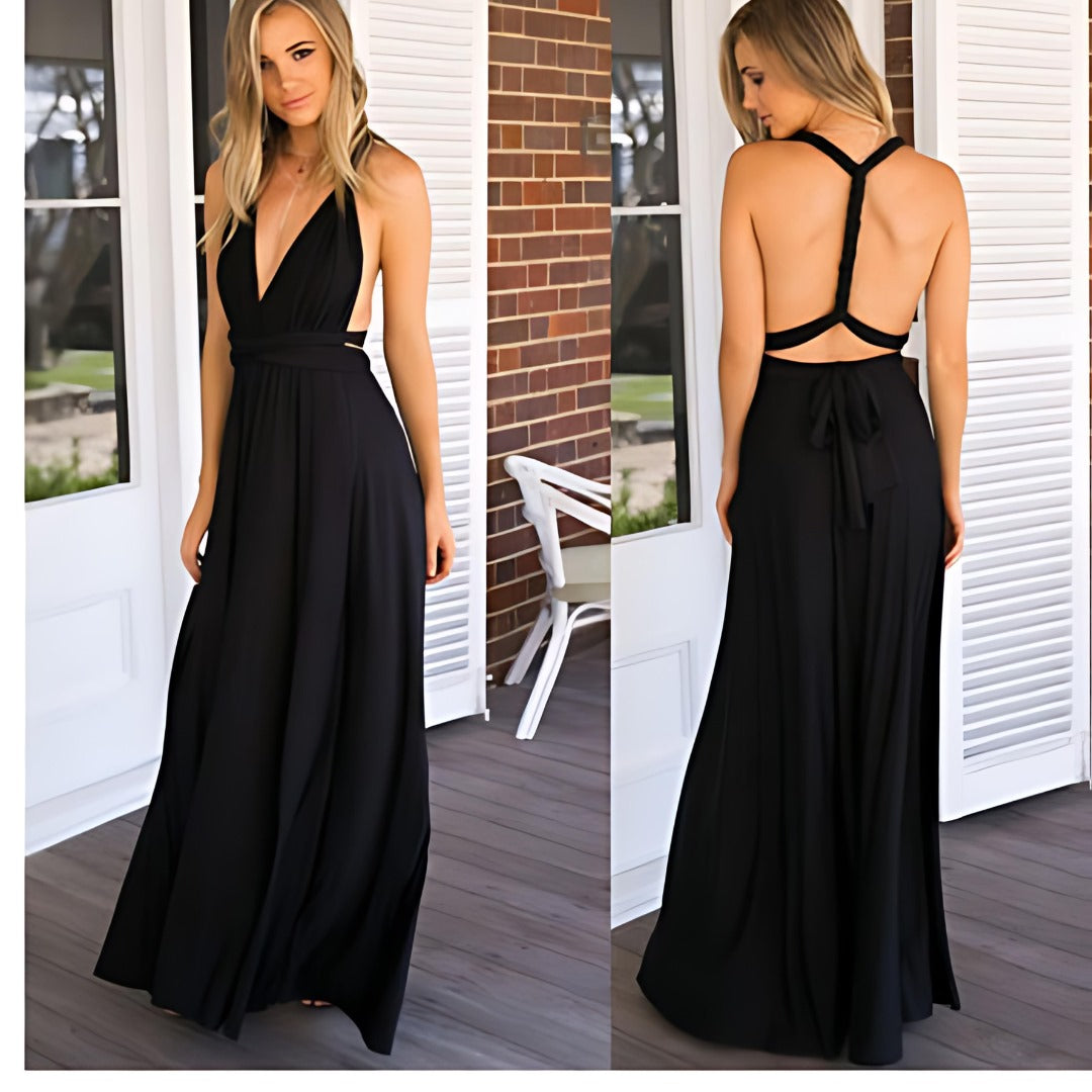 Levoire | Robe portefeuille pour femme Noir