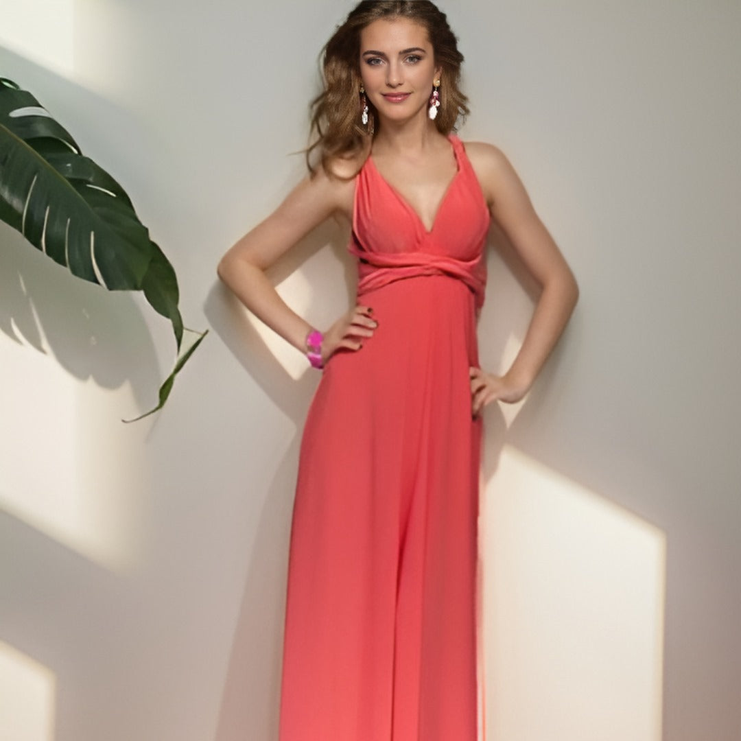 Levoire | Robe portefeuille pour femme Pêche
