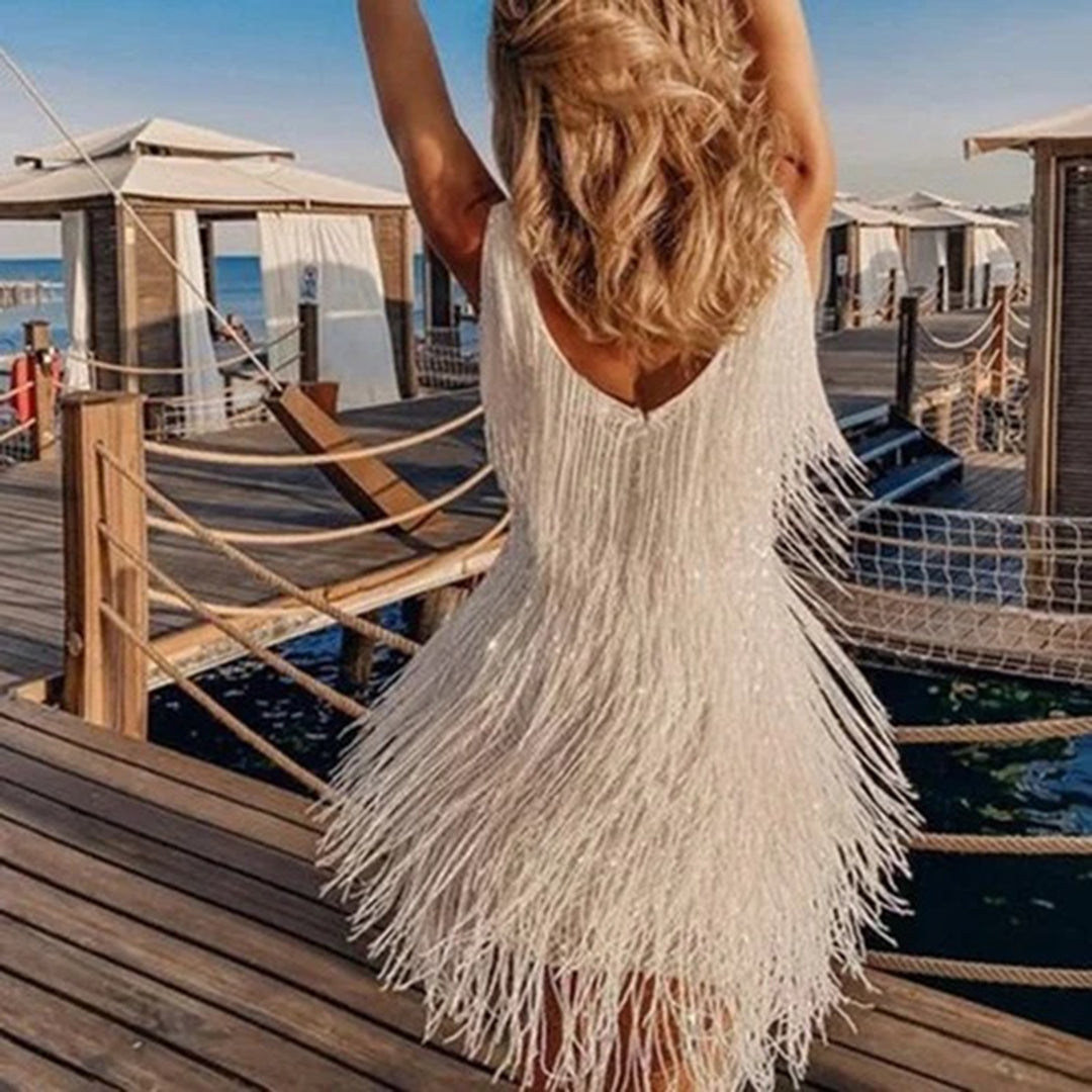 Levoire | Robe Mini Élégante Avec Franges