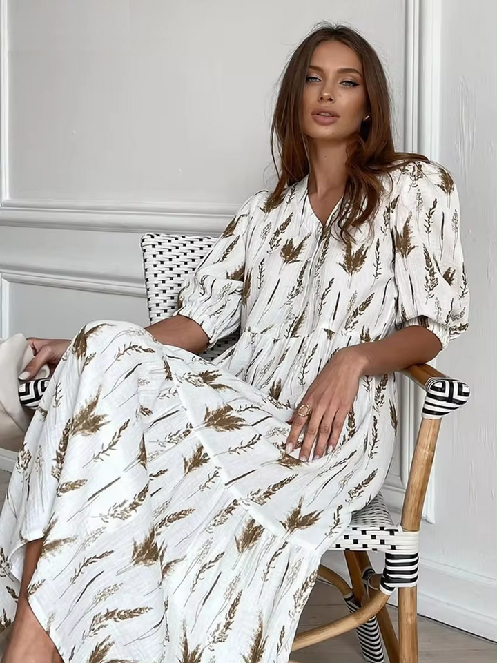 Levoire | Robe Midi D'Été Avec Décolleté En V