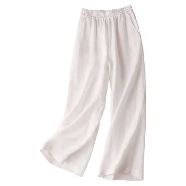 Levoire | Pantalon En Lin Large En Coton Blanc
