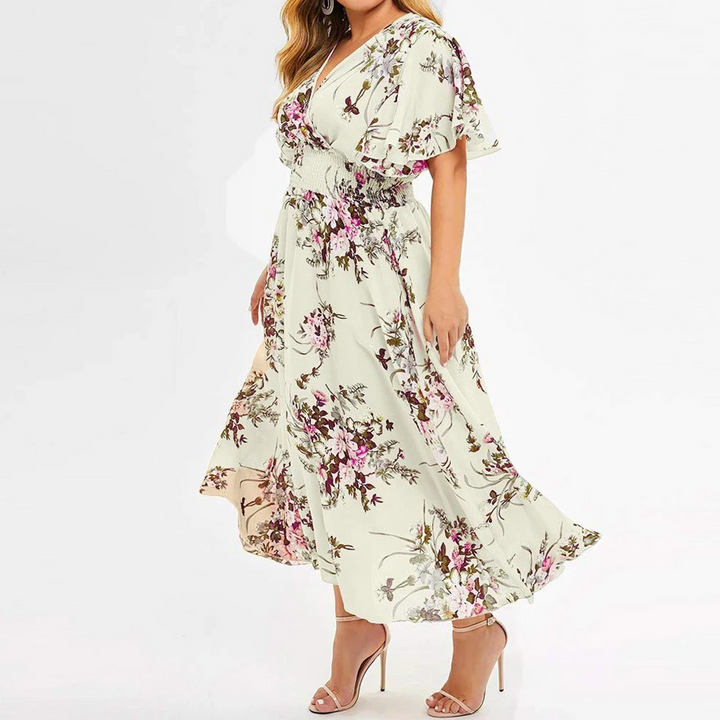 Levoire | Robe Longue Pour Femmes Fleurs Chiffon