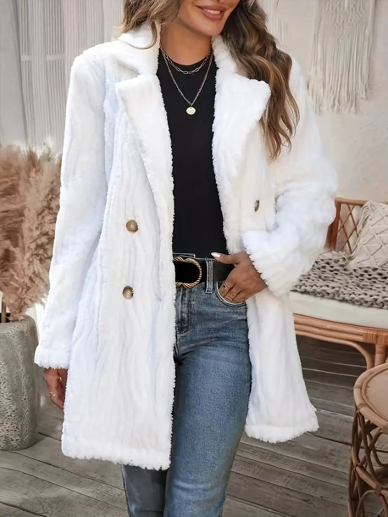 Levoire | Manteau Teddy Double Boutonnage Blanc