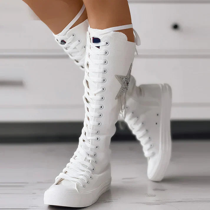 Levoire | Bottes À Lacets Avec Des Franges Blanc